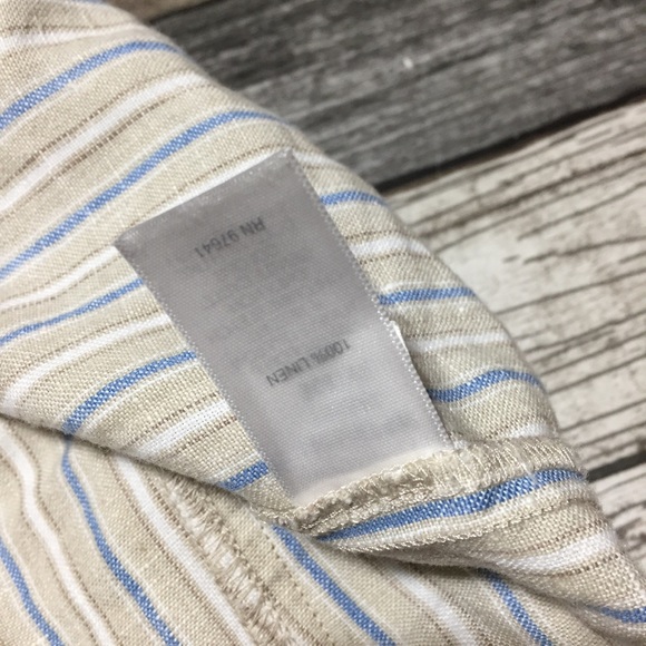 J Jill Love Linen Striped Pants Women’s M Light Beige (Inseam 28) Drawstring - Picture 9 of 9